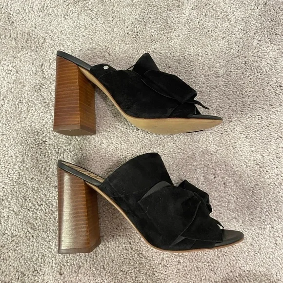 Sam Edelman Women’s Yumi Black Suede Heel Shoes - Picture 4 of 10